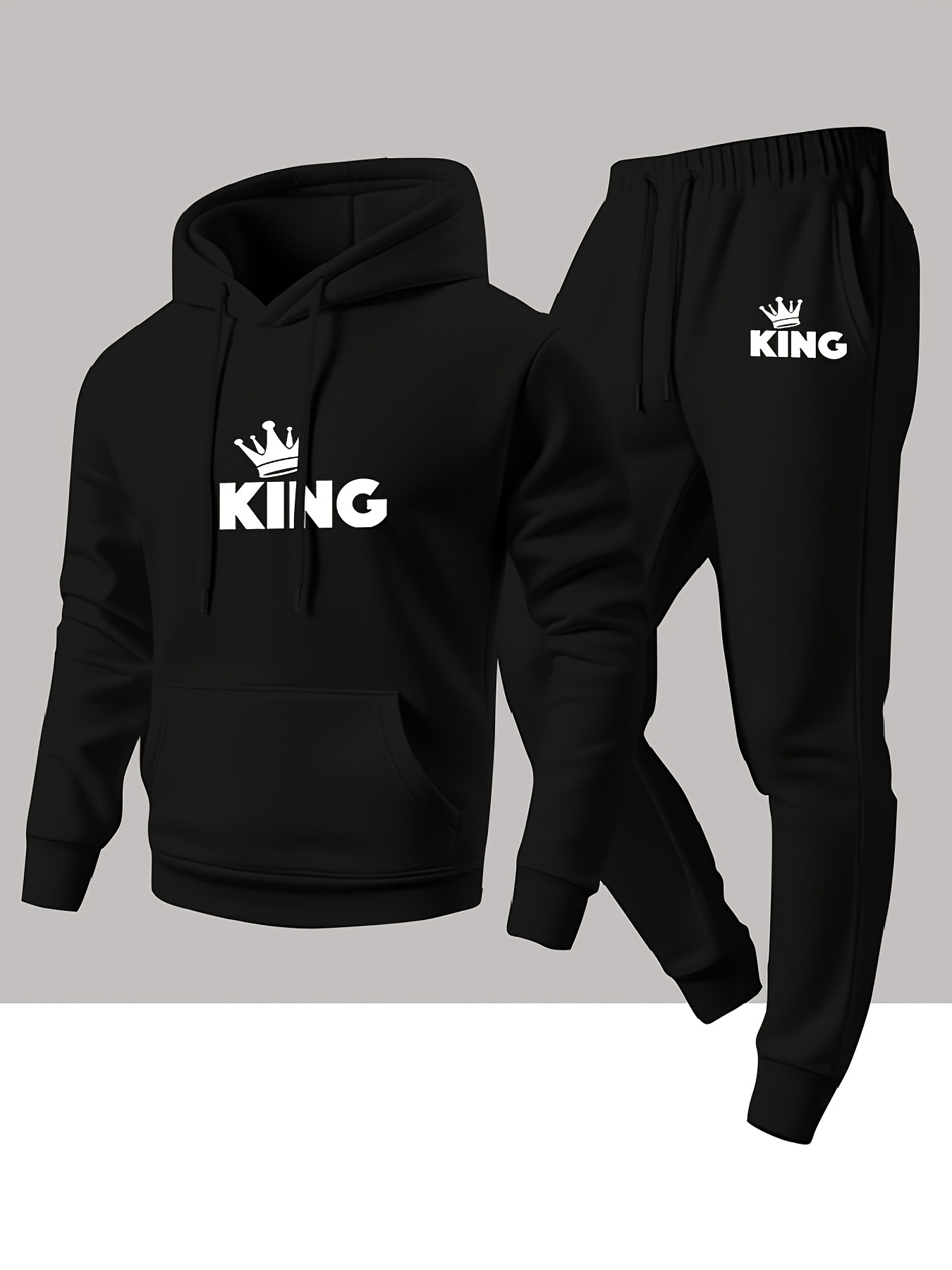 Joggers Pants - 2026Men KING Heat Transfer Print Hoodie