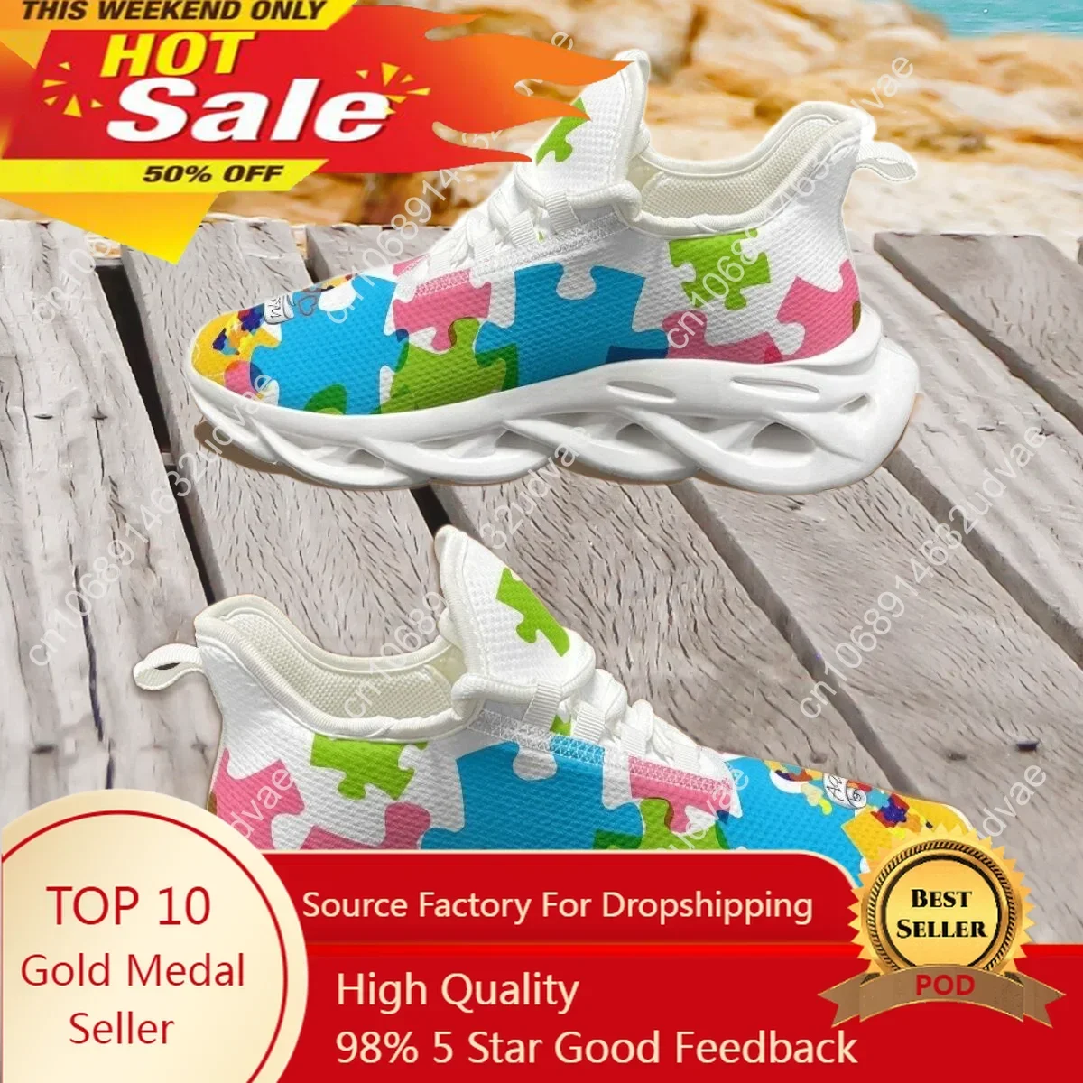 Running Shoes Men - Autism Awareness Sports Running Shoe Color