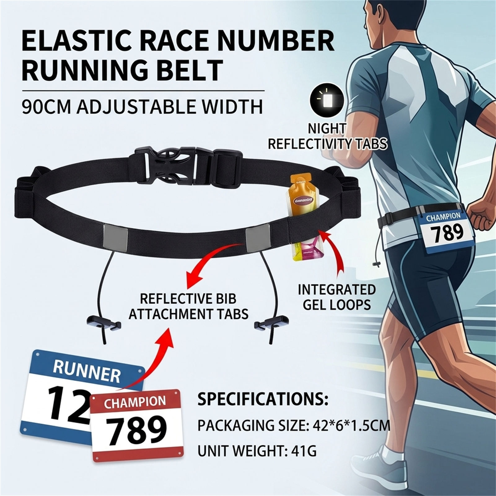 Reflective Race Bib Belt for T - Race Bib 评论和价格