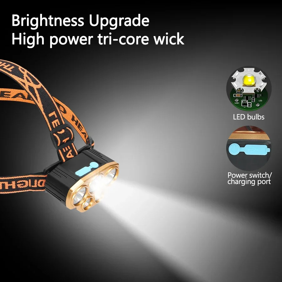 Rechargeable 5 LED Headlight U - Running Headlamp 评论和价格