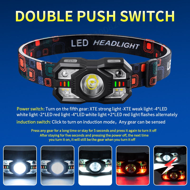 LED Induction Headlamp USB Cha - Running Headlamp 评论和价格