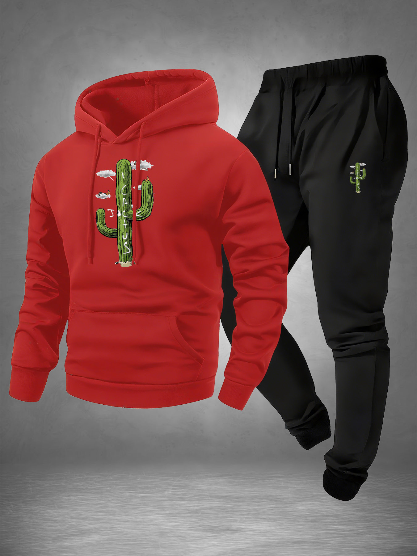 2026 Men Cactus Graphic Letter - Joggers Pants 评论和价格