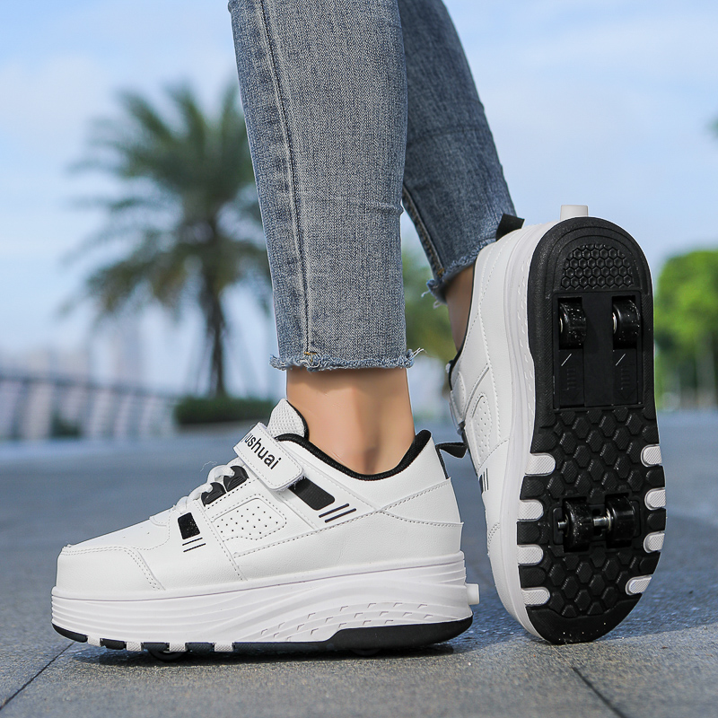 Kids 4‑Wheel Retractable Rolle - Running Shoes Men 评论和价格