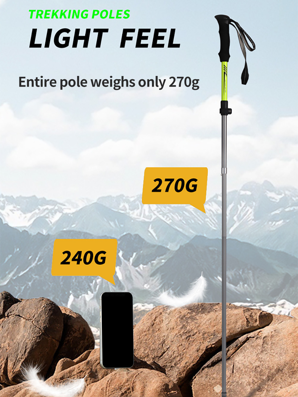 Foldable Trekking Pole 7075 Al - Trekking Pole Carbon 评论和价格