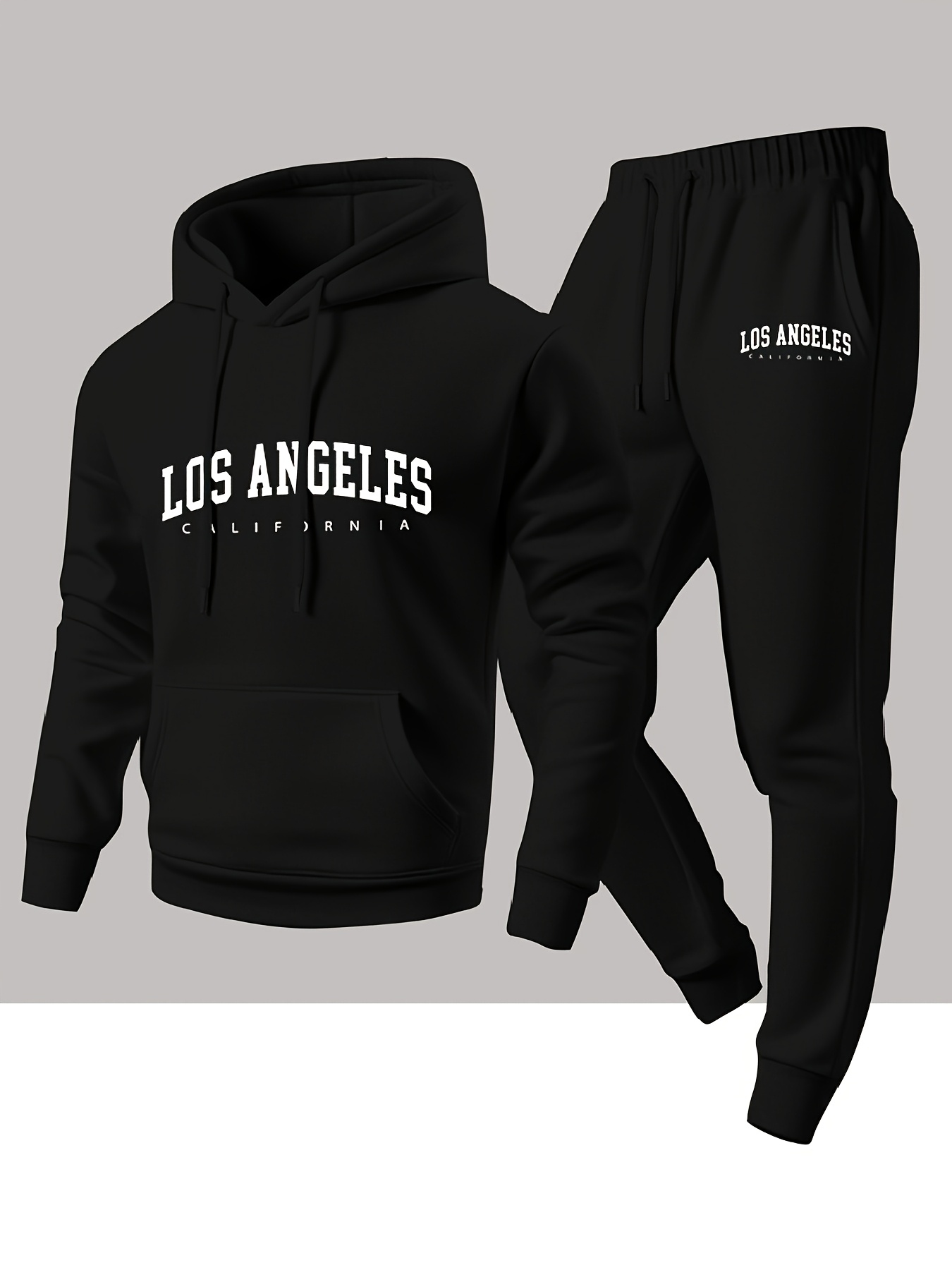 Men 2 Piece Tracksuit Los Ange - Joggers Pants 评论和价格