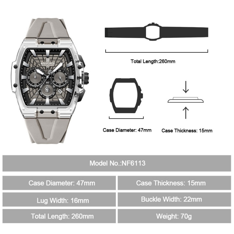 NF6113 NAVIFORCE Men's Multifu - Running Watch 评论和价格