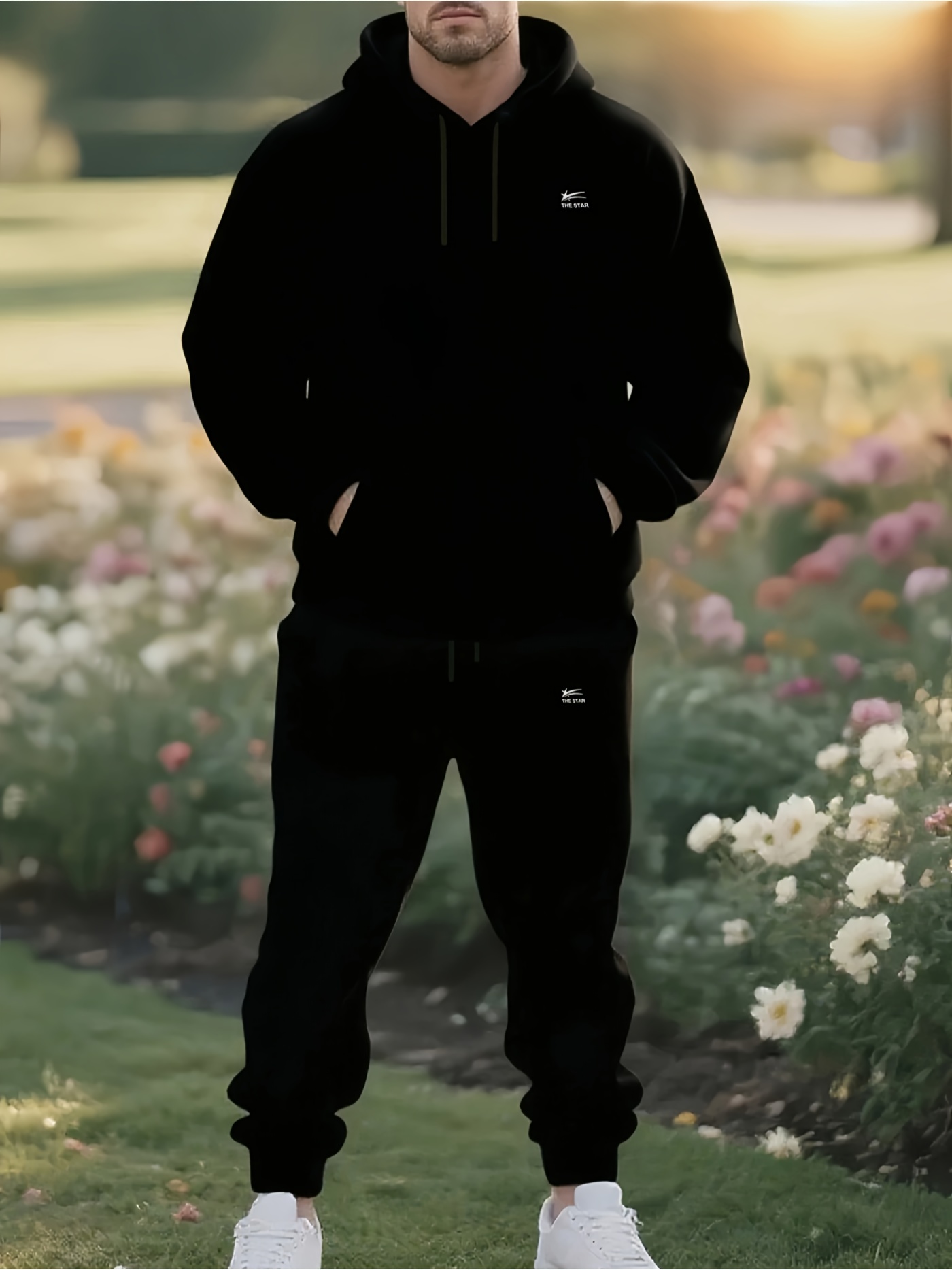 2026 Men 2‑Pieces Tracksuit Bl - Joggers Pants 评论和价格