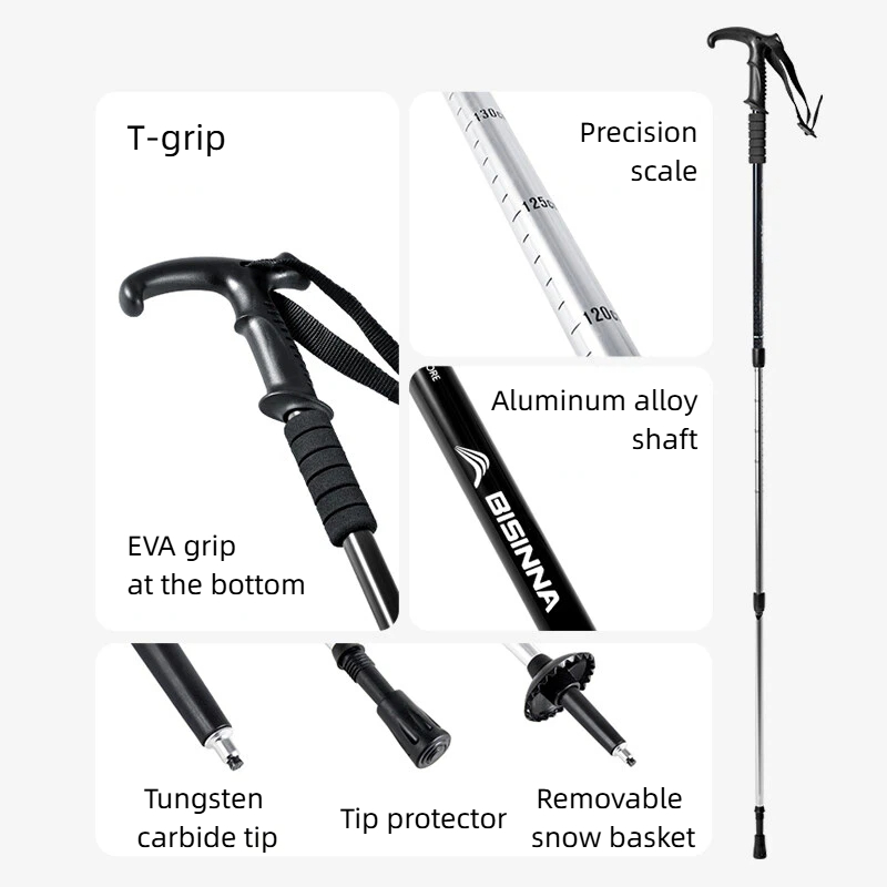 BISINNA 2PCS T Handle Walking  - Trekking Pole Carbon 评论和价格