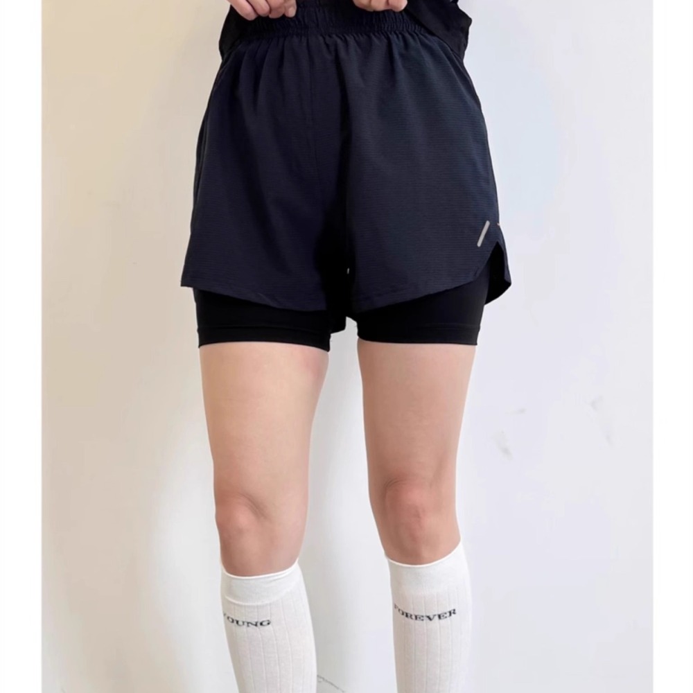Women 2 In 1 Fitness Shorts Hi - Running Gear Junior 评论和价格