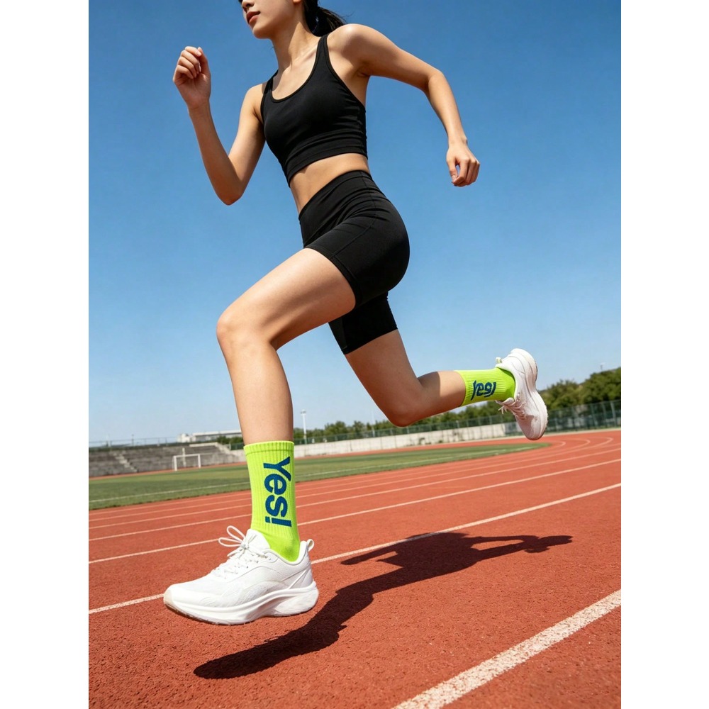 1/4 Pair Fluorescent Letter Pa - Sports Socks 评论和价格