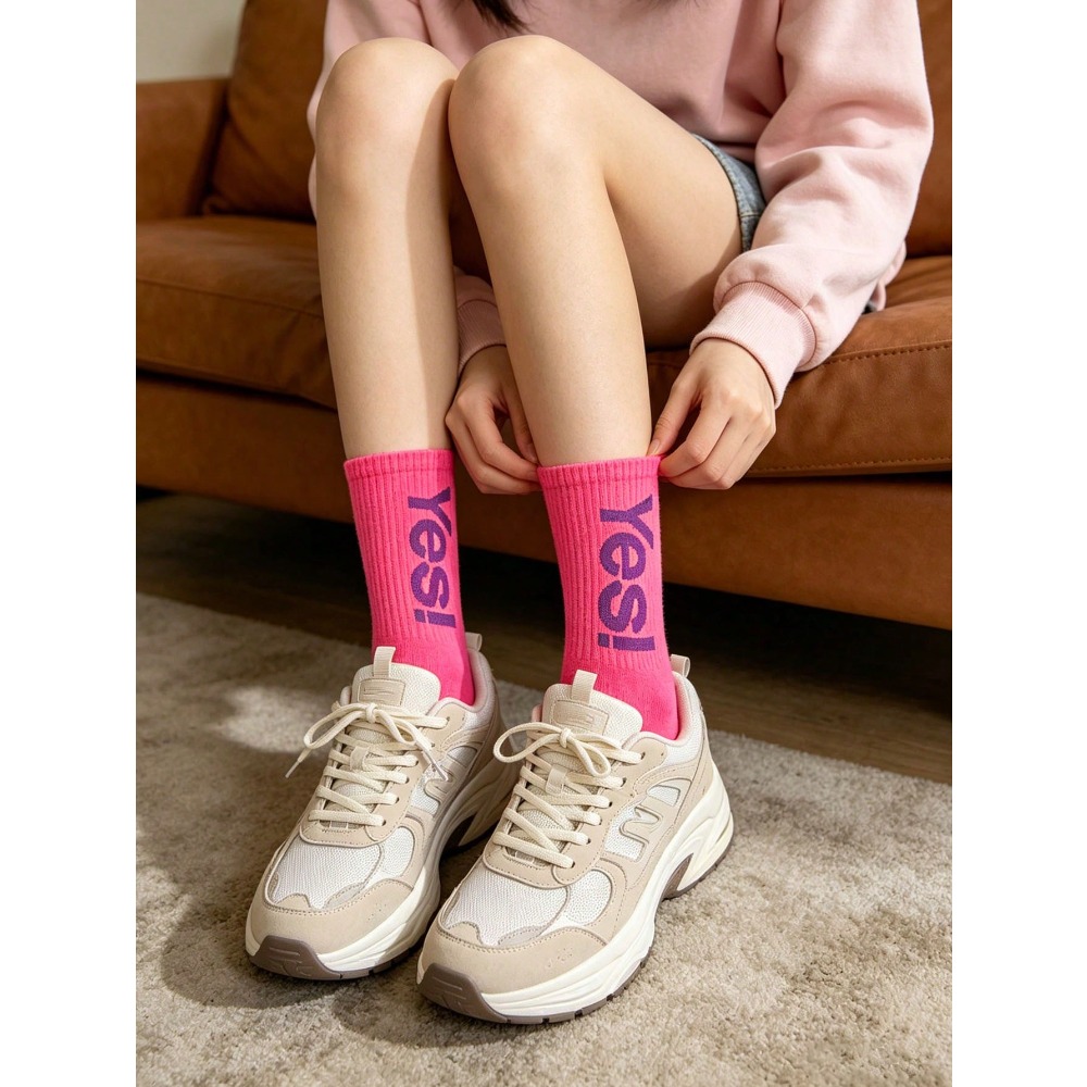 1/4 Pair Fluorescent Letter Pa - Sports Socks 评论和价格