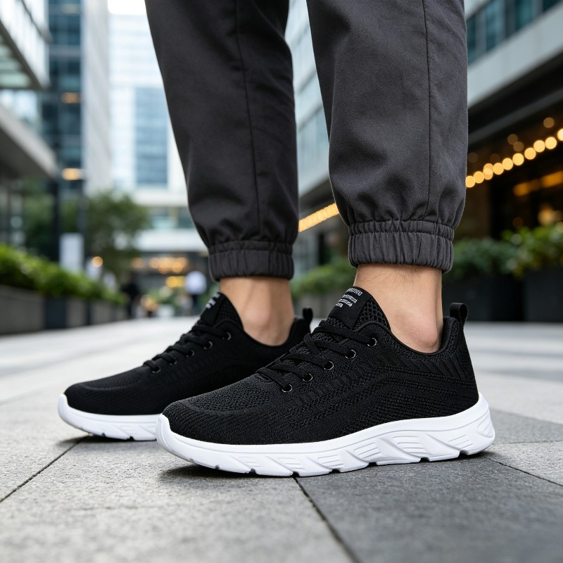 Men Breathable Knit Sneakers W - Running Shoes Men 评论和价格